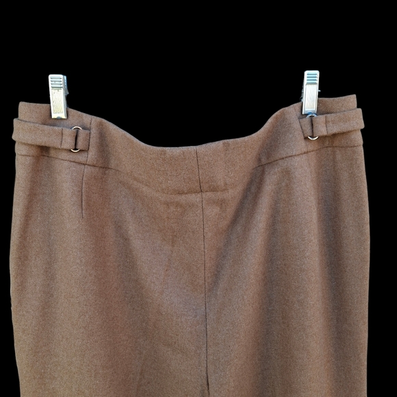 Escada Virgin & Angora Wool Wide-Leg Pants Caramel Romania Women Size 44 /US 14 - Picture 7 of 16